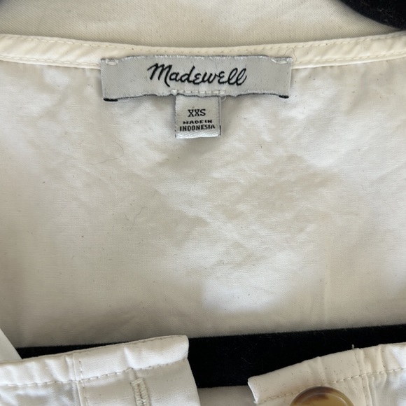 Madewell Button Front Babydoll Tiered Mini Dress - White - Picture 10 of 11